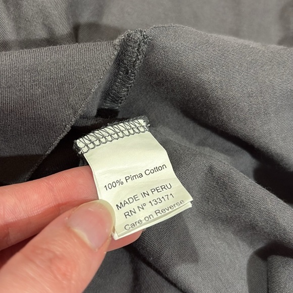 Planet by Lauren G Gray Pima Cotton Vent Long Sleeve Tee One Size - Picture 9 of 9